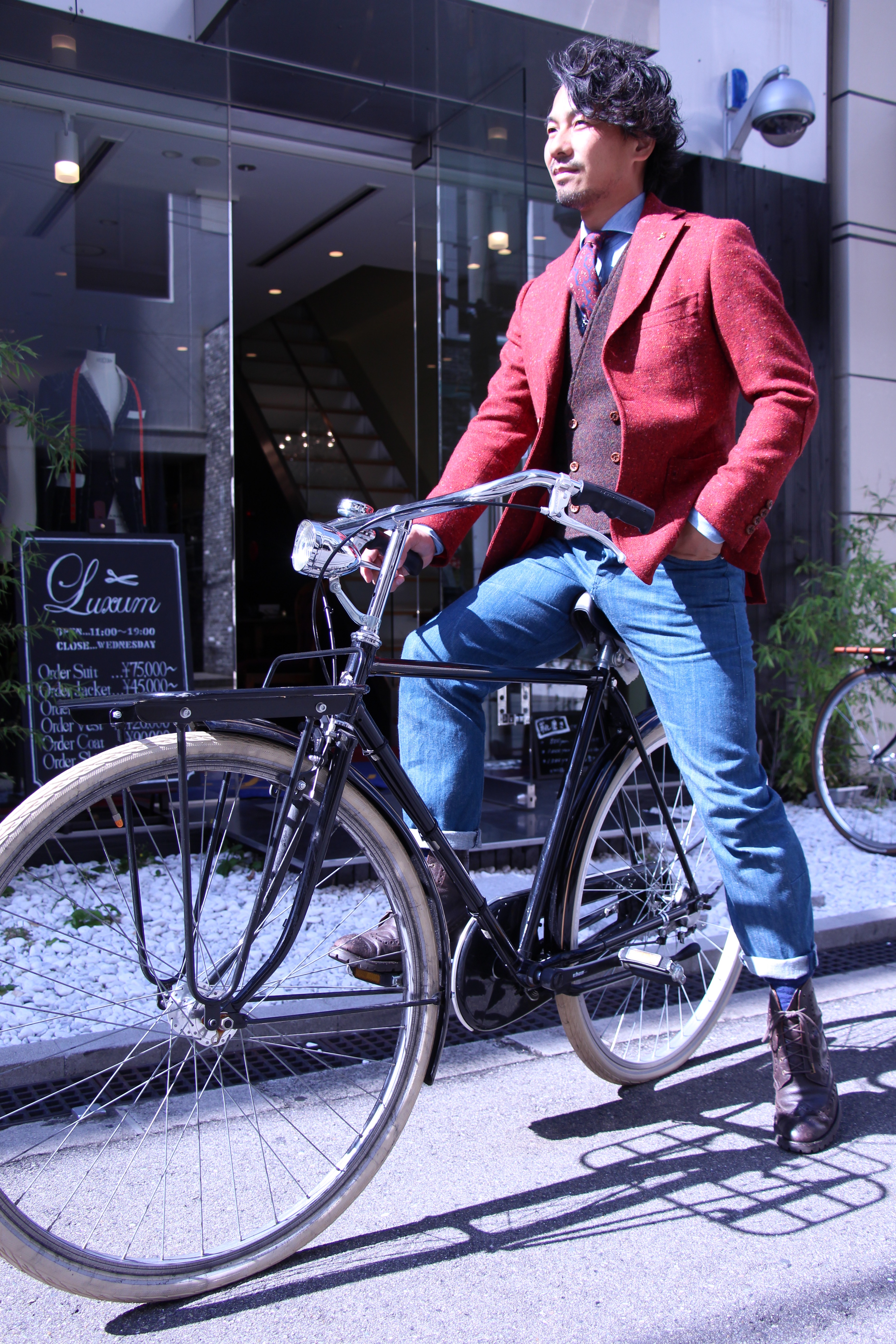 ツイードジャケットとデニムを着て大阪より Tweed Run Tokyo 18 Feat Denim ツイードラン東京２０１８ を応援してます オーダースーツ 大阪 心斎橋のテーラー Luxum ラグマ